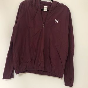 PINK Windbreaker Jacket - Burgundy